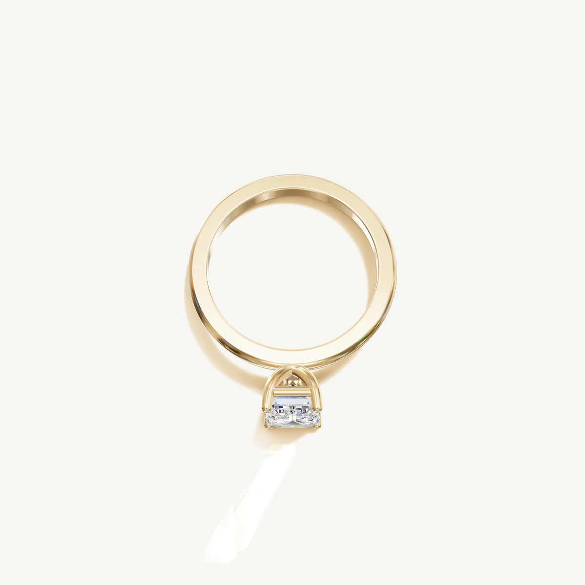 Solitaire 4-Prong Ring with 1.5ct Emerald Diamond 