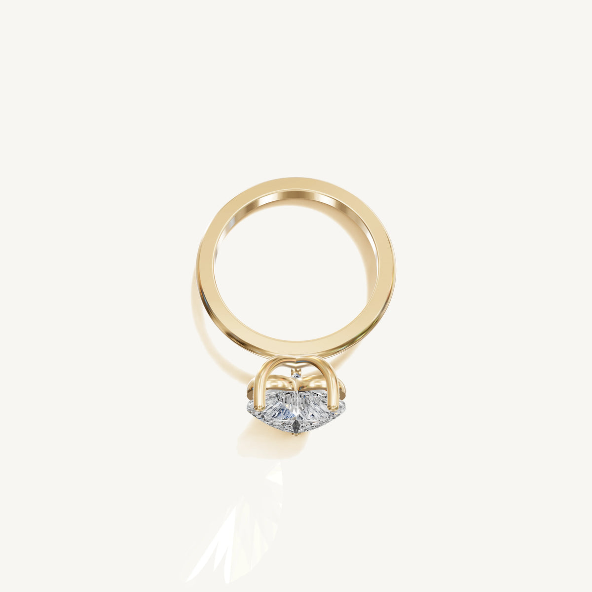 Solitaire 4-Prong Ring with 3ct Heart Diamond 