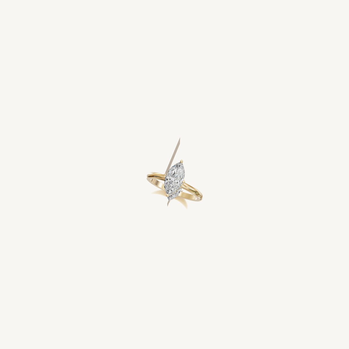 Solitaire 4-Prong Ring with 1.5ct Marquise Diamond 