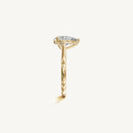 Solitaire Cathedral Ring with 0.75ct Pear Diamond 