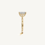 Solitaire Cathedral Ring with 2ct Emerald Diamond 