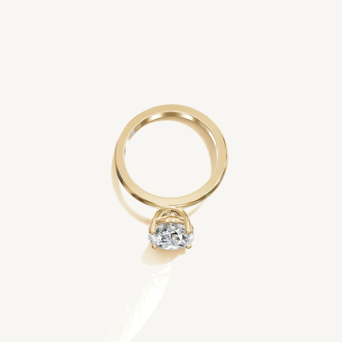 Solitaire 4-Prong Ring with 3ct Oval Diamond 