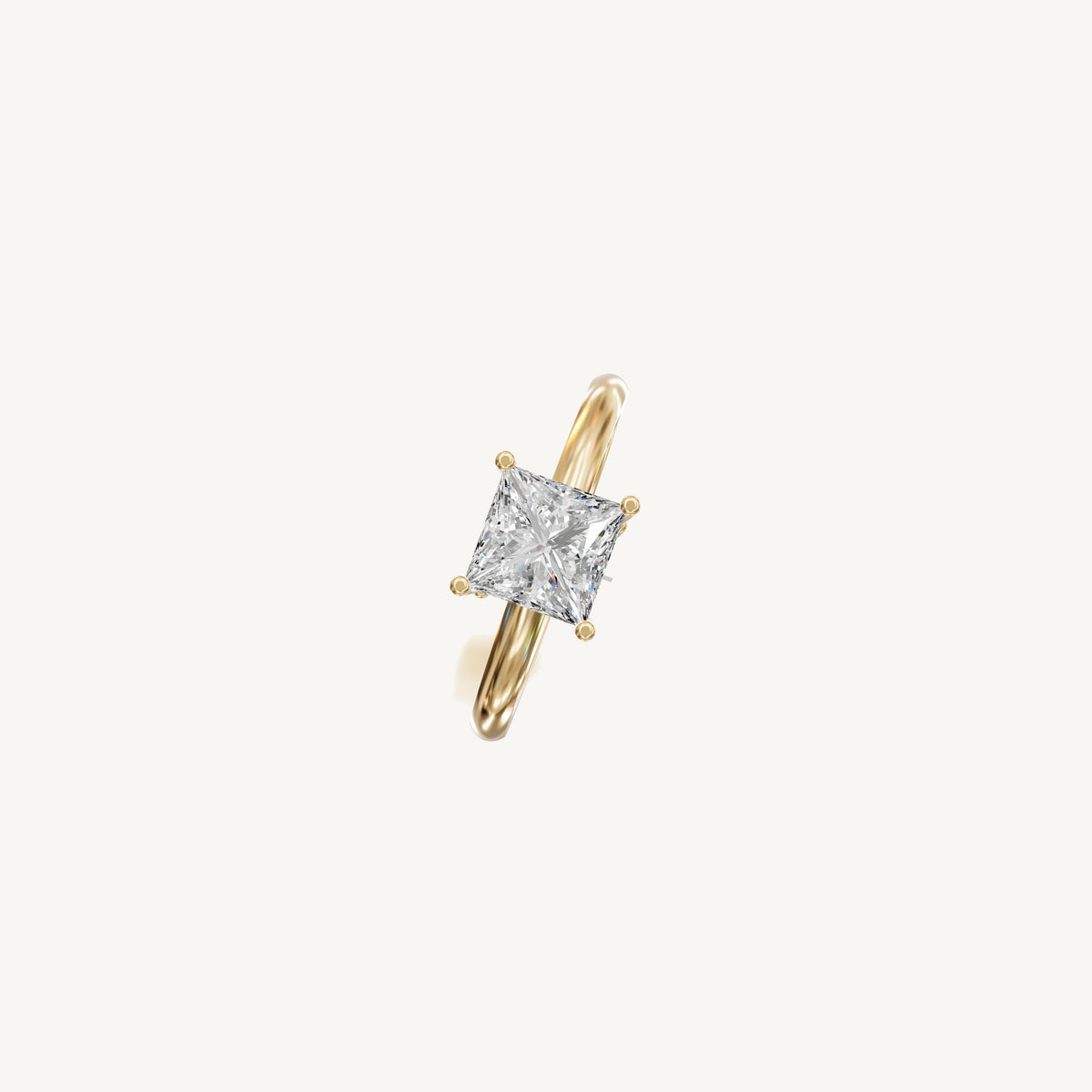 Solitaire 4-Prong Ring with 1.5ct Princess Diamond 