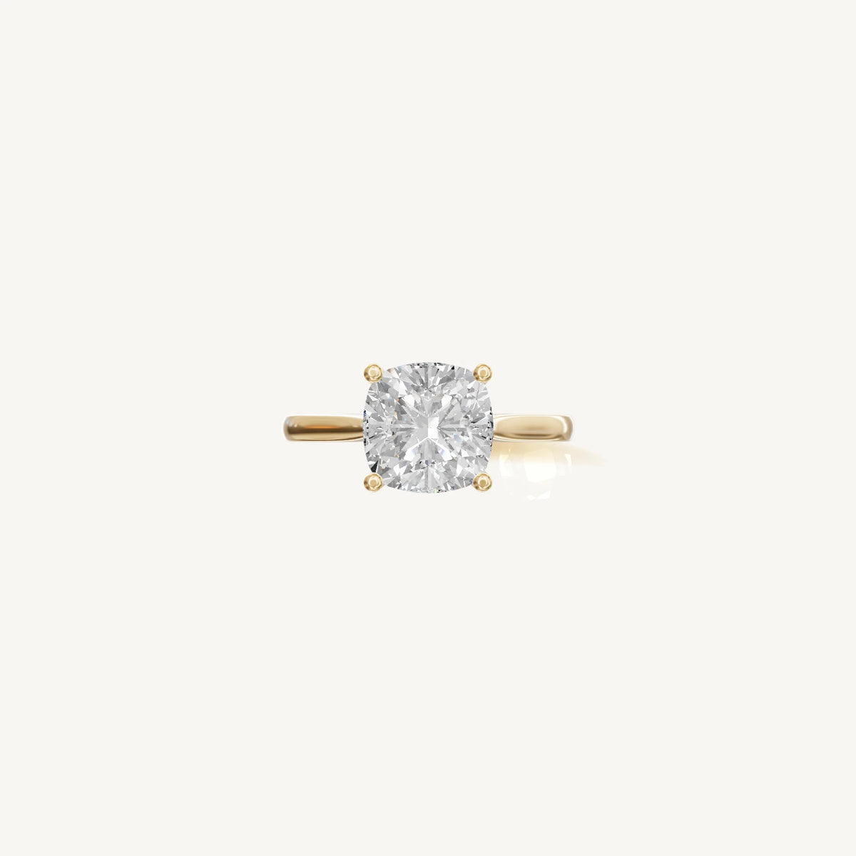 Solitaire Cathedral Ring with 2ct Cushion Diamond 