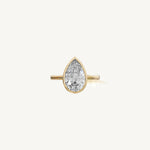Solitaire Bezel Ring with 3ct Pear Diamond 