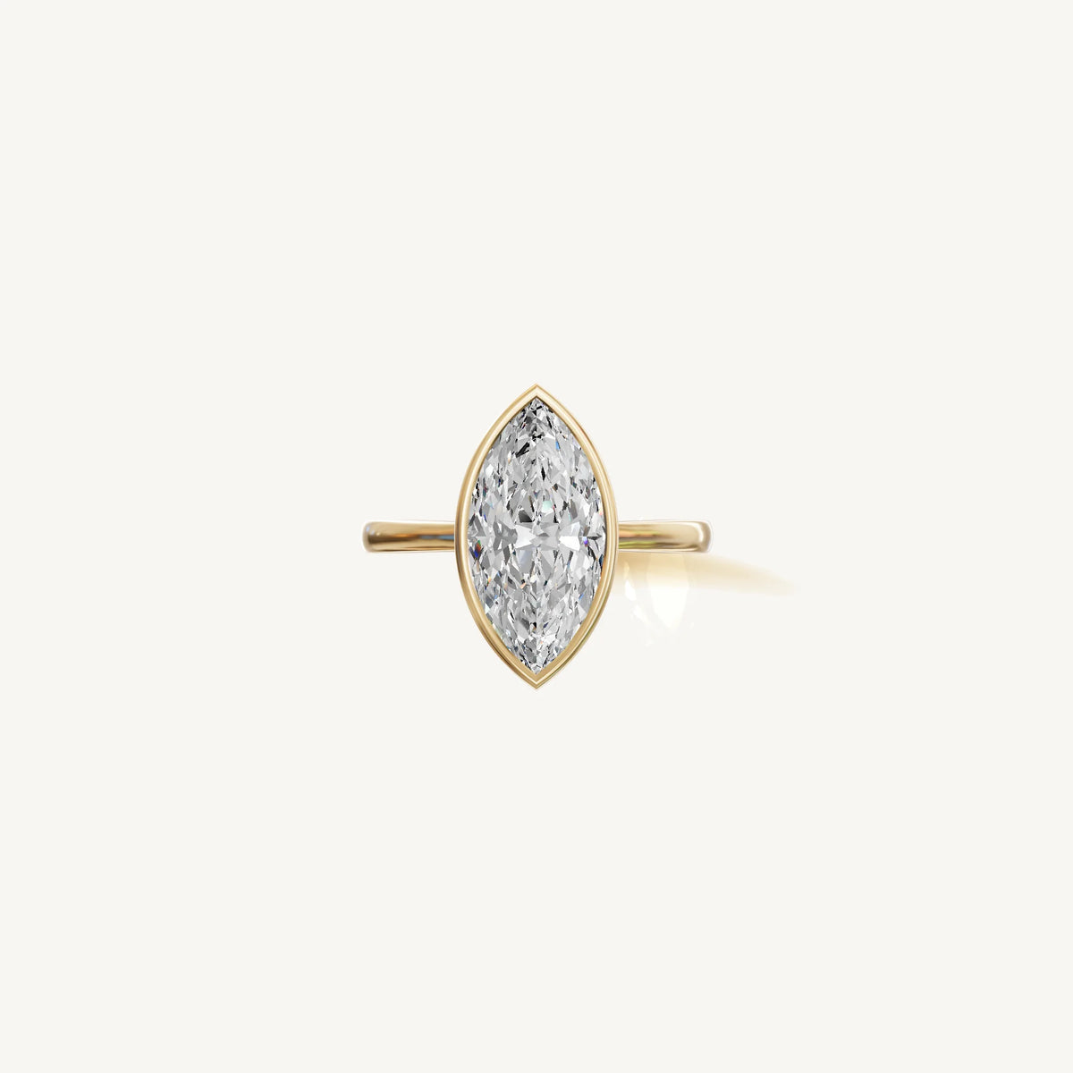 Solitaire Bezel Ring with 3ct Marquise Diamond 