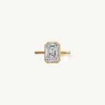 Solitaire Bezel Ring with 2ct Emerald Diamond 
