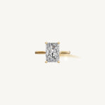 Solitaire Cathedral Ring with 3ct Radiant Diamond 