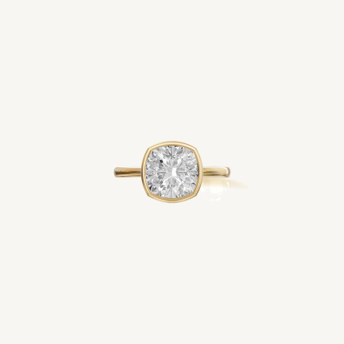 Solitaire Bezel Ring with 0.75ct Cushion Diamond 