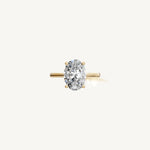 Solitaire Cathedral Ring with 0.75ct Oval Diamond 