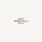 Solitaire Cathedral Ring with 2ct Cushion Diamond 