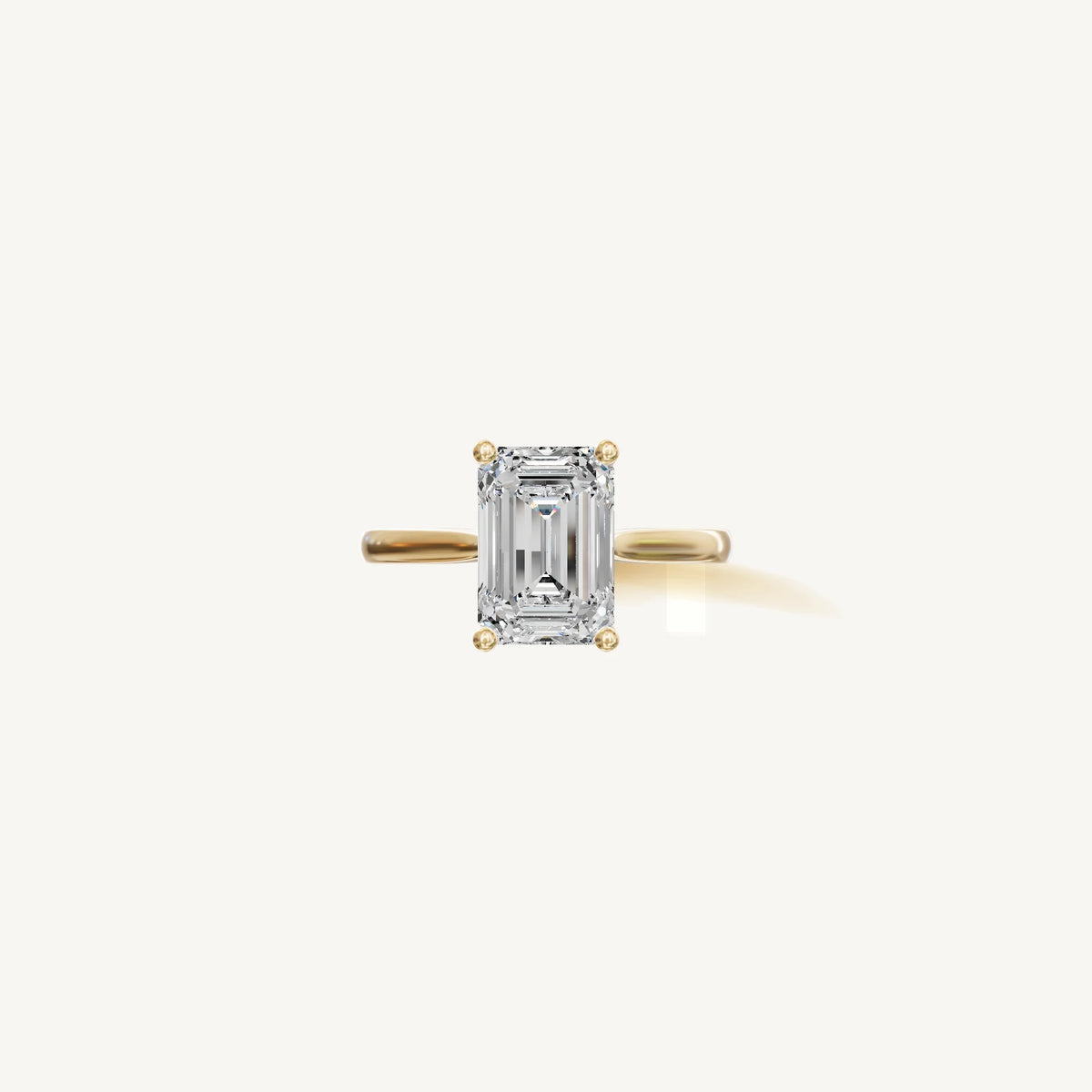 Solitaire Cathedral Ring with 2ct Emerald Diamond 
