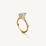 Solitaire Cathedral Ring with 0.75ct Pear Diamond 