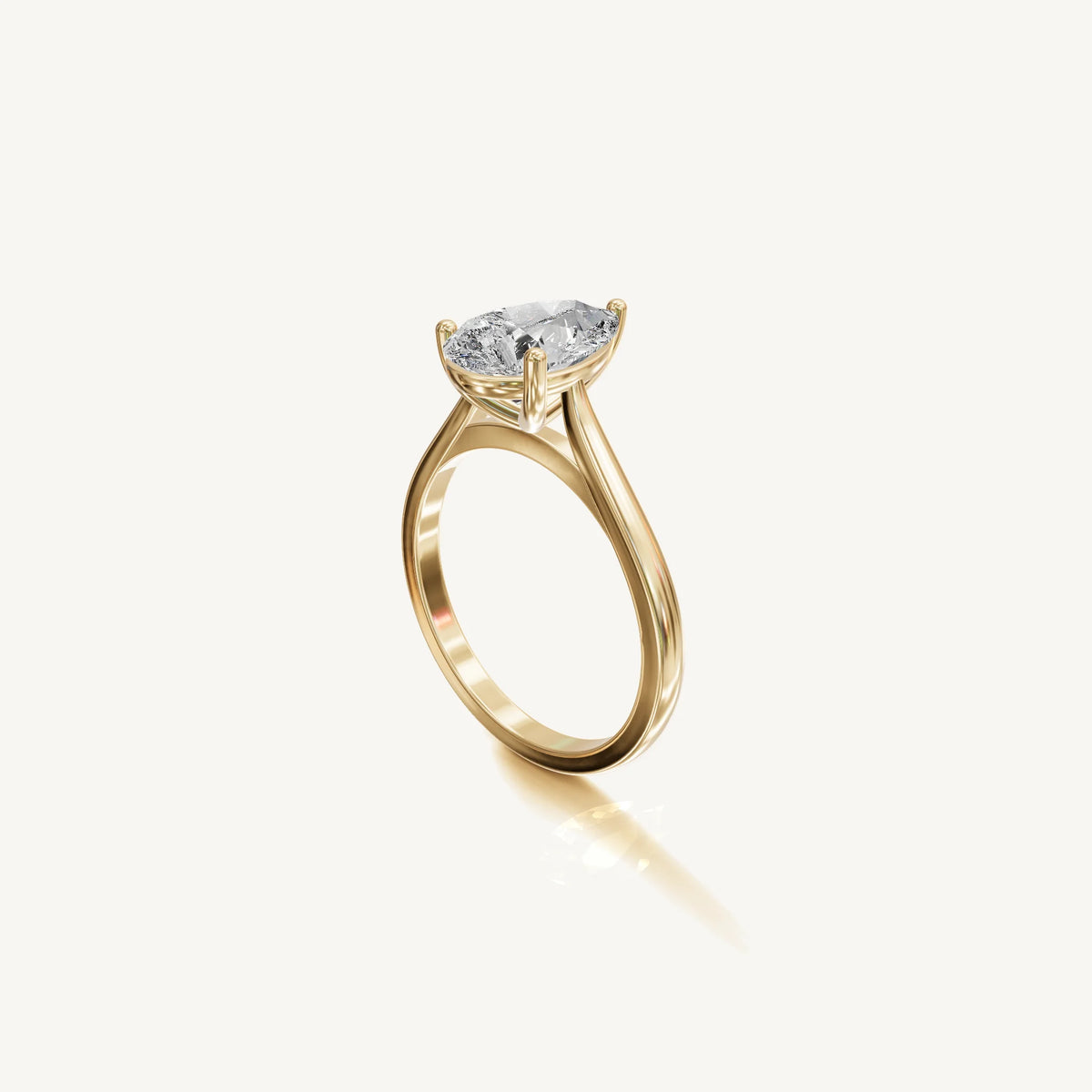 Solitaire Cathedral Ring with 0.75ct Pear Diamond 