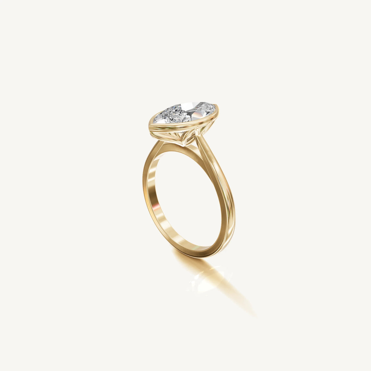 Solitaire Bezel Ring with 3ct Marquise Diamond 