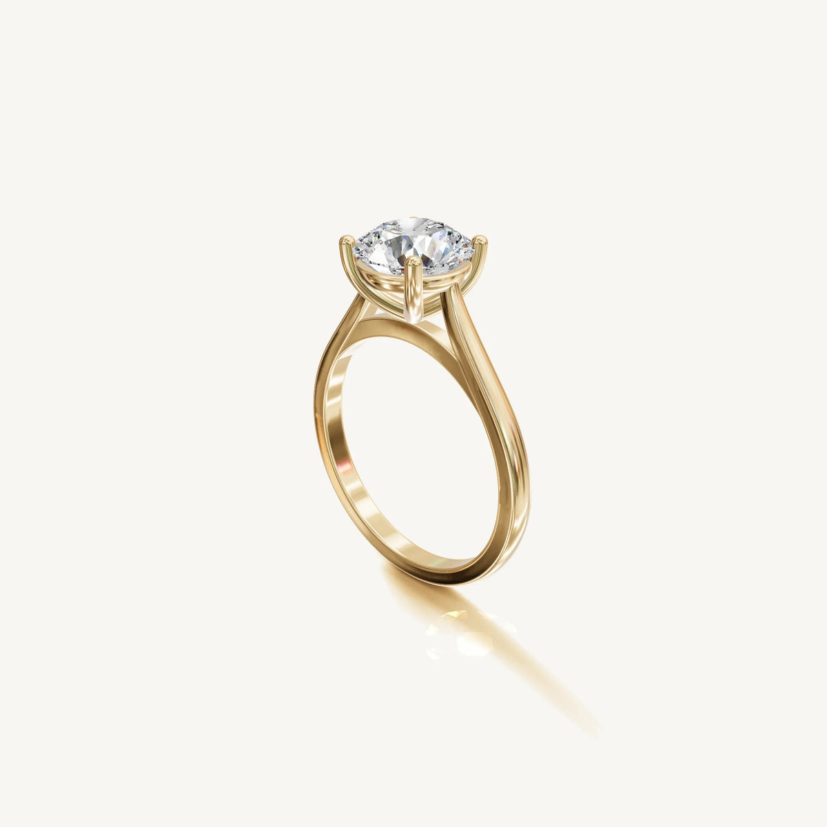 Solitaire Cathedral Ring with 2ct Brilliant Diamond 