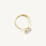 Solitaire Bezel Ring with 2ct Emerald Diamond 