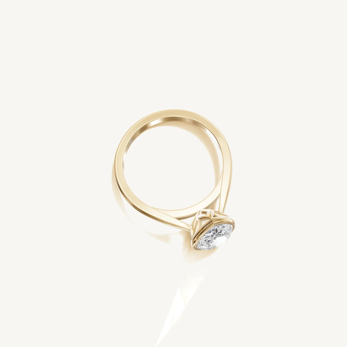 Solitaire Bezel Ring with 3ct Pear Diamond 