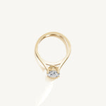 Solitaire Cathedral Ring with 0.75ct Oval Diamond 