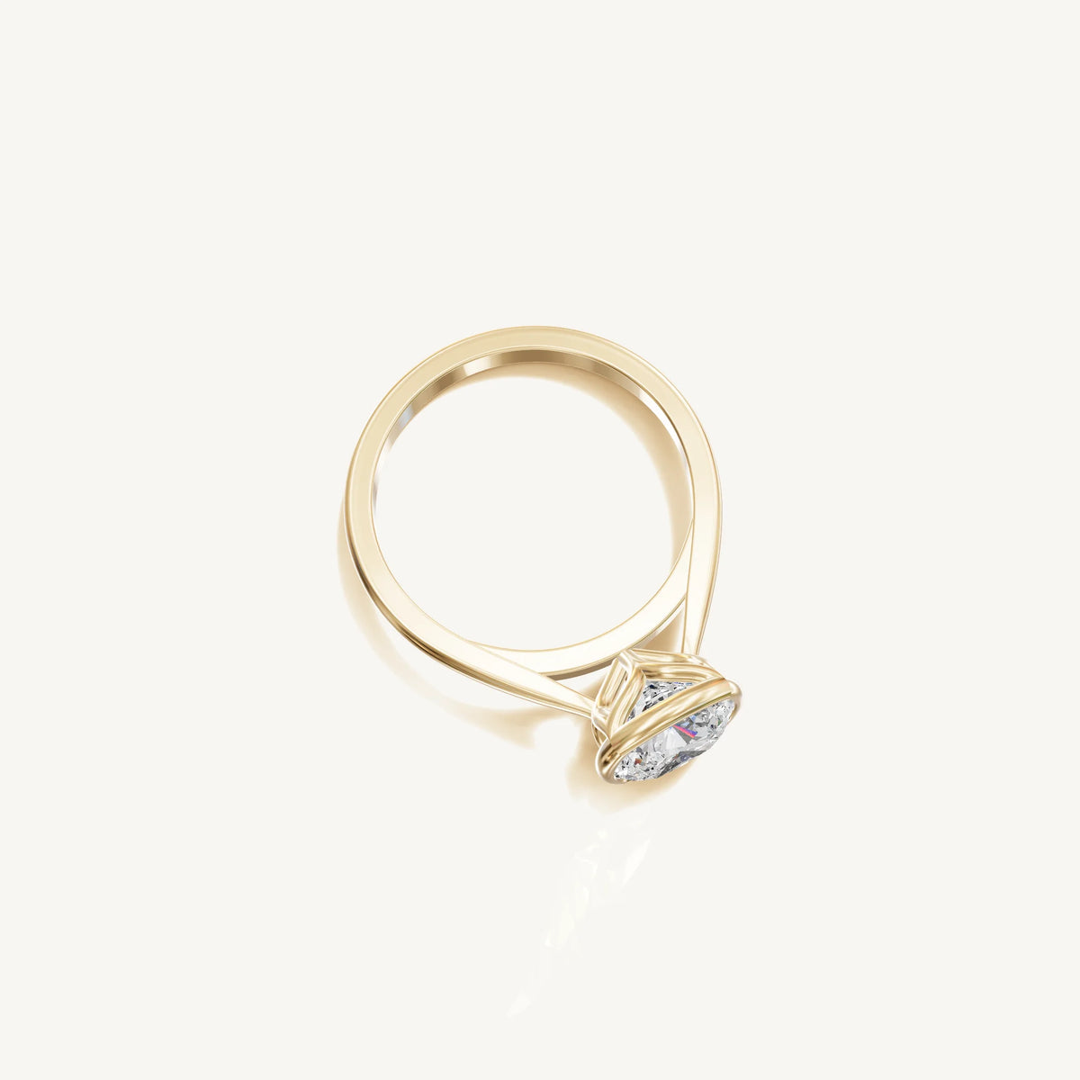 Solitaire Bezel Ring with 0.75ct Cushion Diamond 