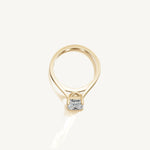 Solitaire Cathedral Ring with 2ct Emerald Diamond 