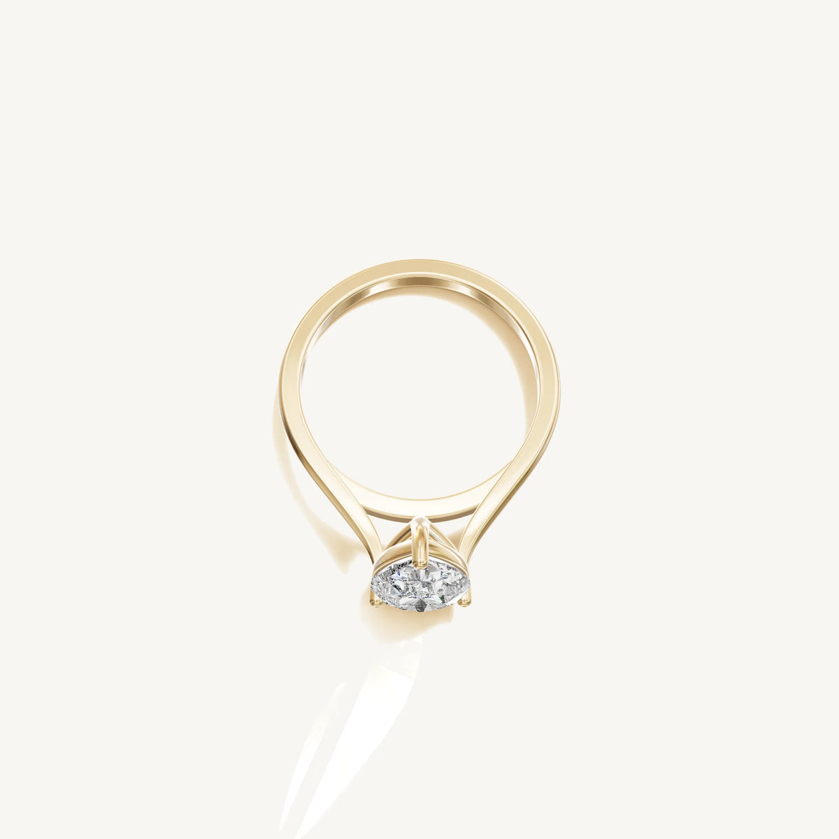 Solitaire Cathedral Ring with 0.75ct Pear Diamond 