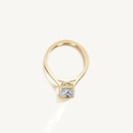 Solitaire Cathedral Ring with 3ct Radiant Diamond 