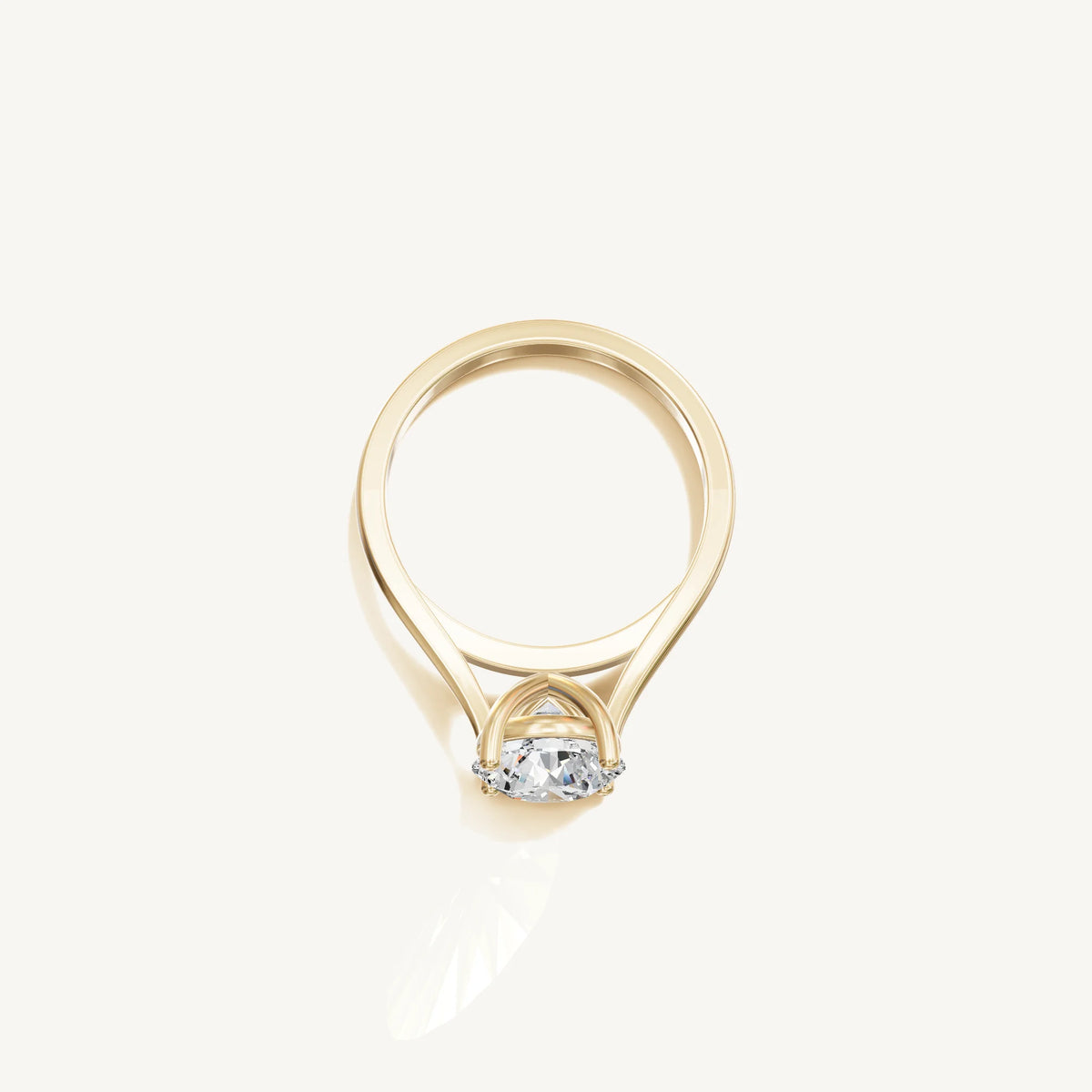 Solitaire Cathedral Ring with 2ct Brilliant Diamond 