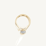 Solitaire Cathedral Ring with 0.75ct Pear Diamond 